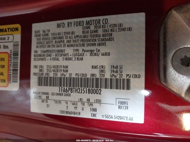 2018 FORD MUSTANG ECOBOOST 9