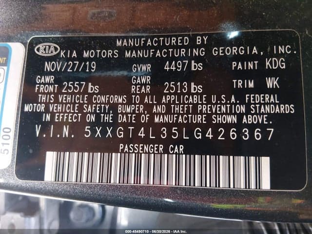 2020 KIA OPTIMA LX 9