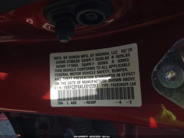 2020 HONDA CIVIC LX 9
