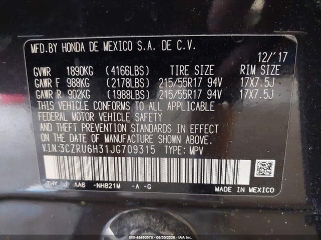 2018 HONDA HR-V LX 9