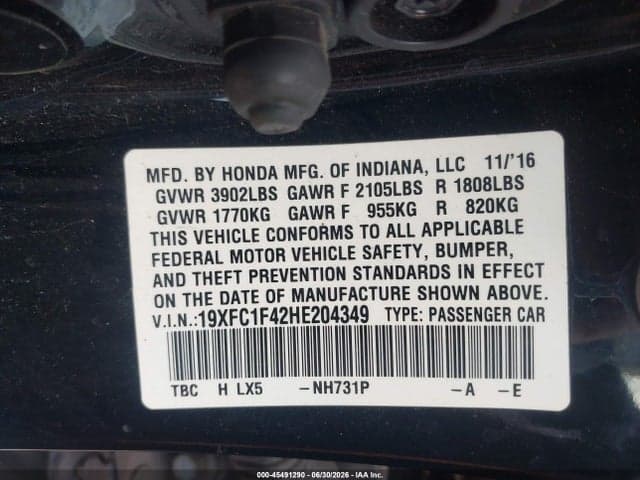 2017 HONDA CIVIC EX-T 9