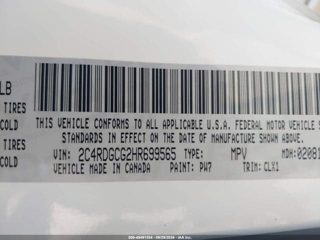 2017 DODGE GRAND CARAVAN SXT 9