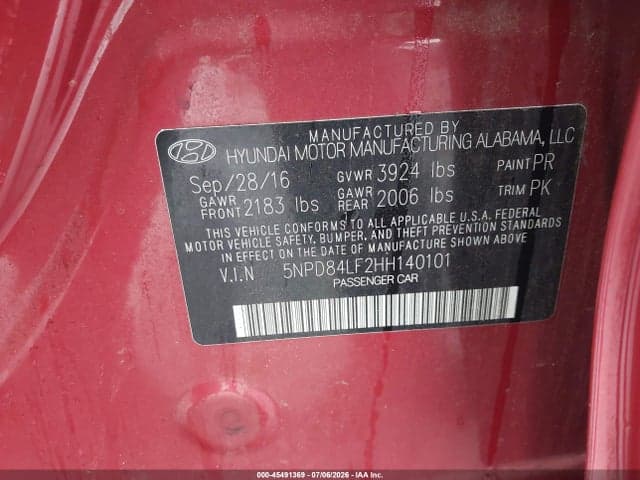 2017 HYUNDAI ELANTRA SE 9