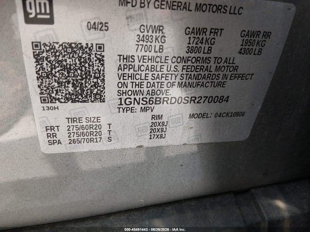 2025 CHEVROLET SUBURBAN 4WD LS 9