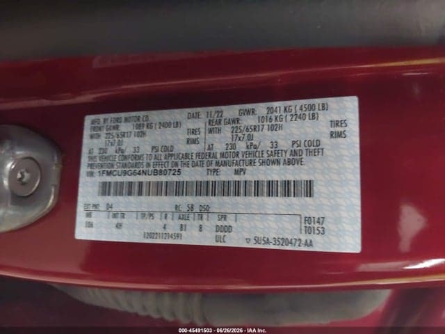 2022 FORD ESCAPE SE 9