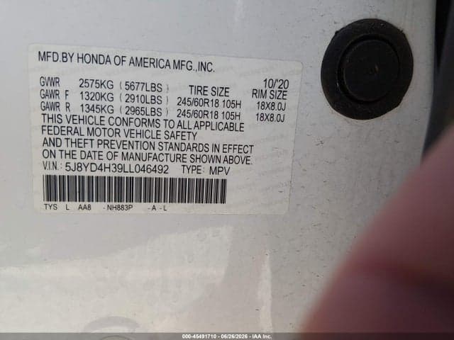 2020 ACURA MDX STANDARD 9