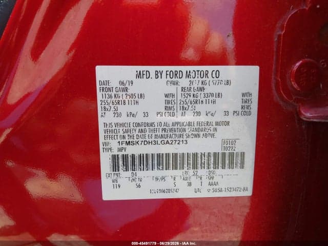 2020 FORD EXPLORER XLT 9