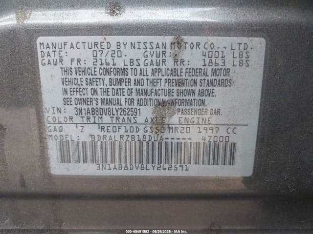2020 NISSAN SENTRA SR XTRONIC CVT 9