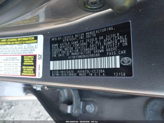 2019 TOYOTA CAMRY SE 9