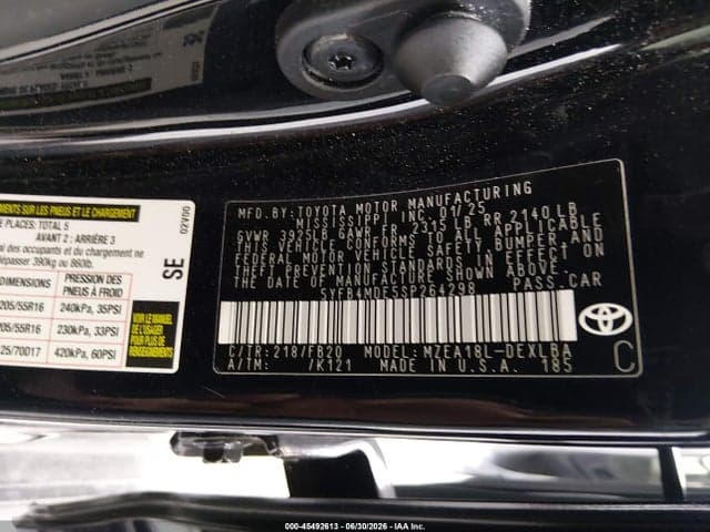 2025 TOYOTA COROLLA LE 9