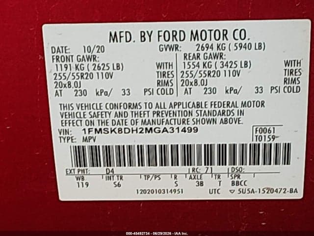 2021 FORD EXPLORER XLT 9