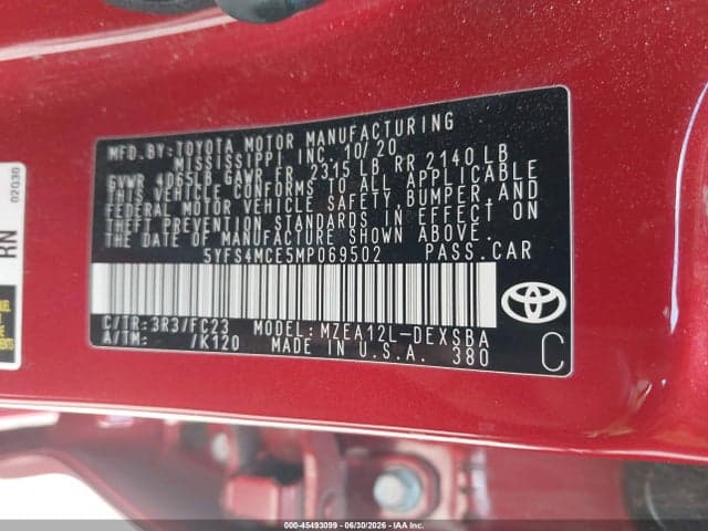 2021 TOYOTA COROLLA SE 9