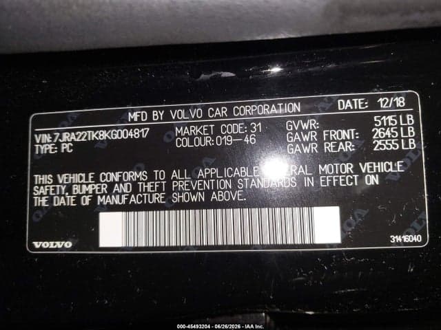 2019 VOLVO S60 T6 MOMENTUM 9