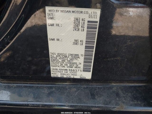 2021 NISSAN ALTIMA SV FWD 9