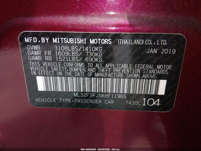 2019 MITSUBISHI MIRAGE G4 ES 9