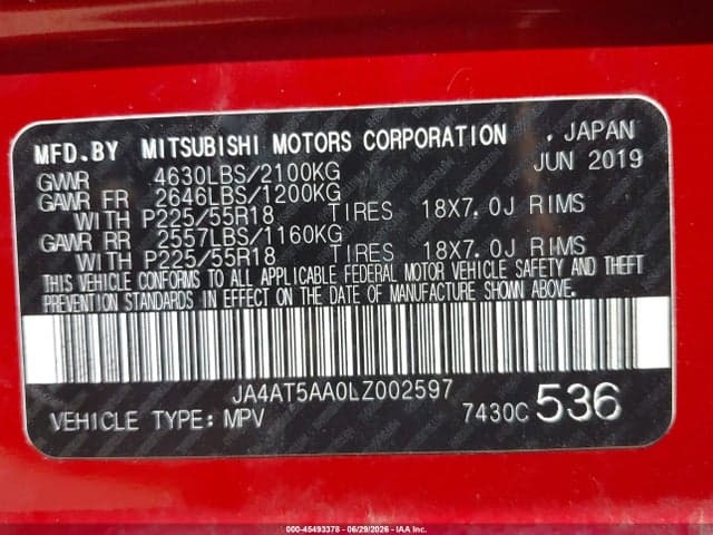 2020 MITSUBISHI ECLIPSE CROSS SEL 1.5T AWC 9