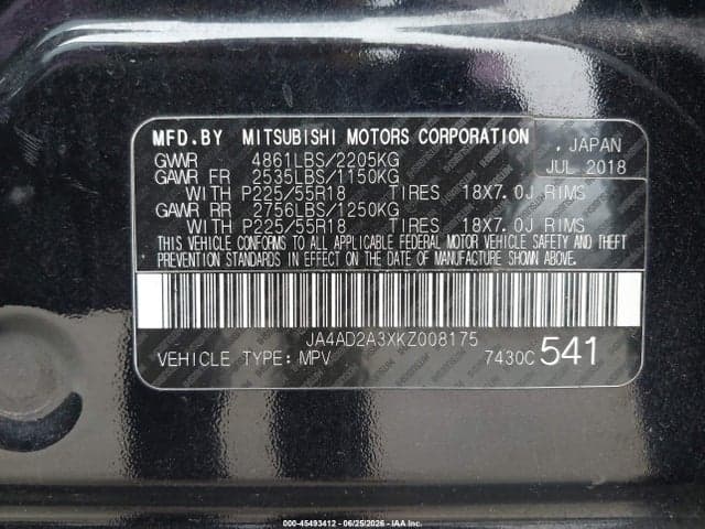 2019 MITSUBISHI OUTLANDER ES 9