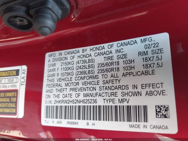2022 HONDA CR-V AWD EX 9