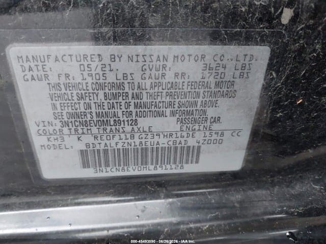 2021 NISSAN VERSA SV XTRONIC CVT 9