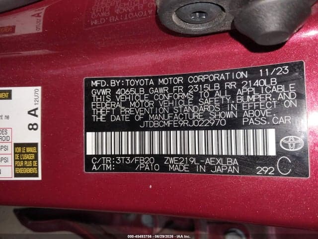 2024 TOYOTA COROLLA HYBRID LE 9