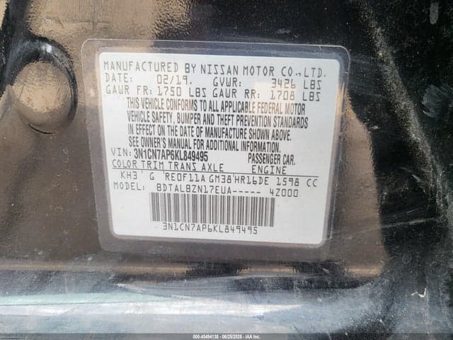 2019 NISSAN VERSA 1.6 SV 9