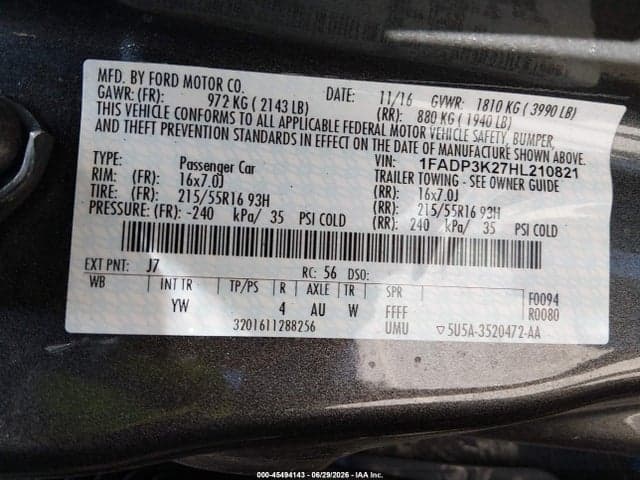 2017 FORD FOCUS SE 9