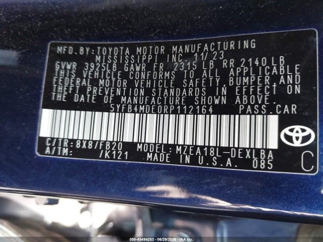 2024 TOYOTA COROLLA LE 9