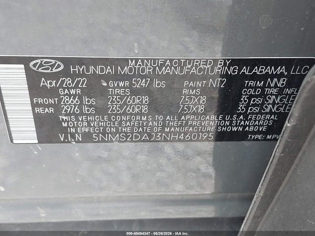 2022 HYUNDAI SANTA FE SEL 9