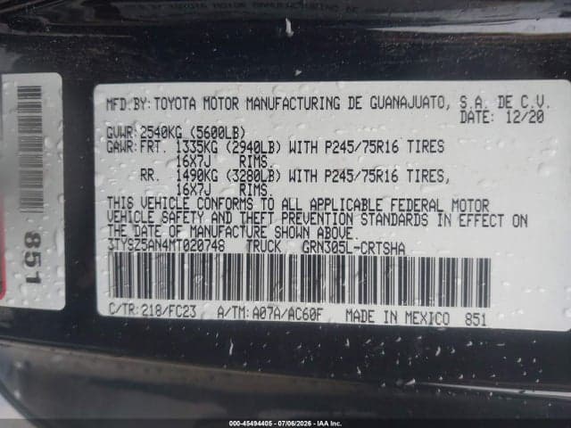 2021 TOYOTA TACOMA SR5 V6 9