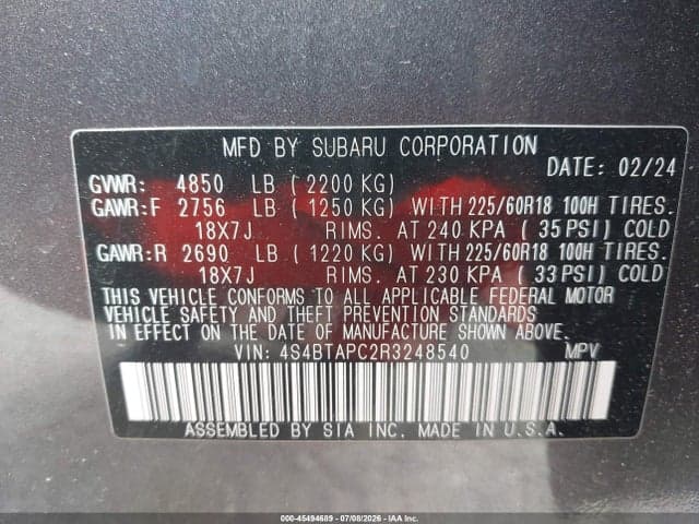 2024 SUBARU OUTBACK TOURING 9