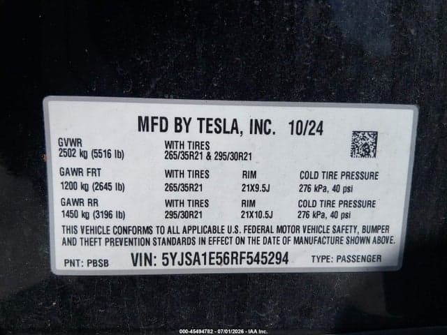 2024 TESLA MODEL S LONG RANGE 9