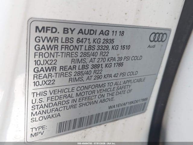 2019 AUDI Q8 55 PREMIUM 9