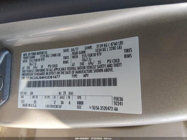 2017 FORD ESCAPE TITANIUM 9