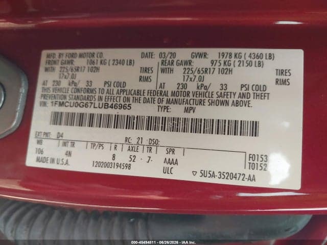 2020 FORD ESCAPE SE 9