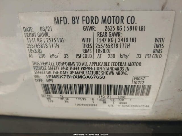 2021 FORD EXPLORER 9