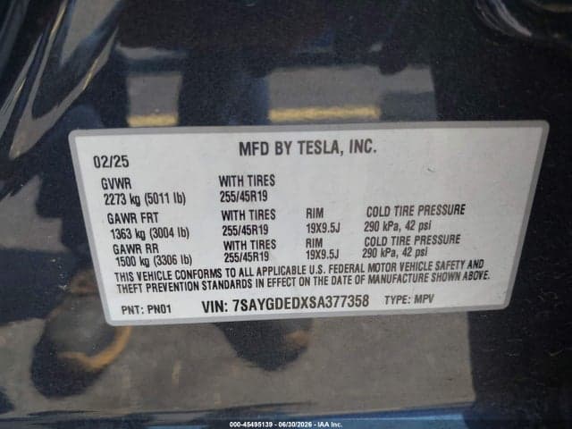2025 TESLA MODEL Y LONG RANGE DUAL MOTOR REAR-WHEEL DRIVE 9