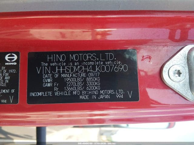 2018 HINO XJC740/XFC740 9
