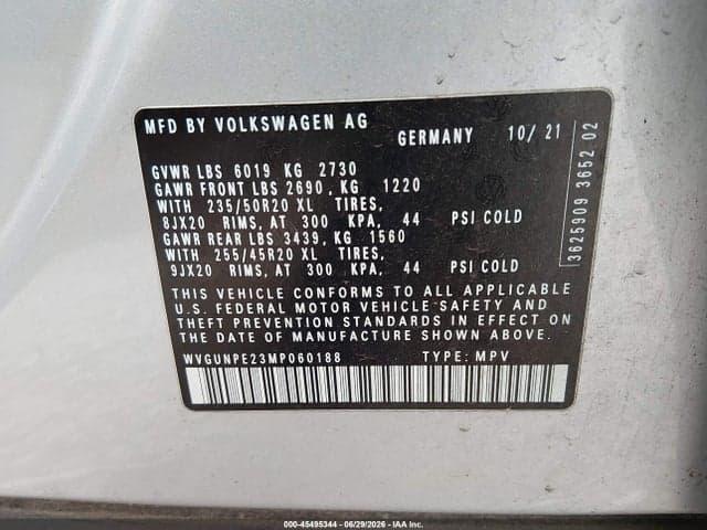 2021 VOLKSWAGEN ID.4 AWD PRO S 9