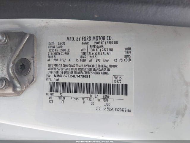 2020 FORD TRANSIT CONNECT XL CARGO VAN 9
