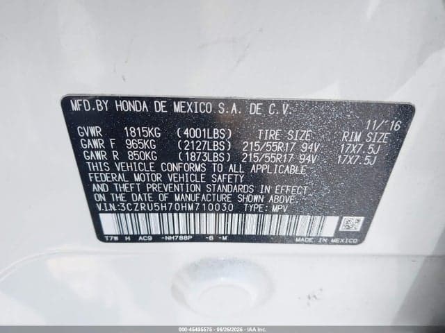 2017 HONDA HR-V EX-L 9