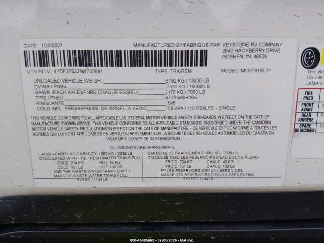 2021 KEYSTONE MONTANA 3781RL 5TH WHL TRAVEL TRAILER 9