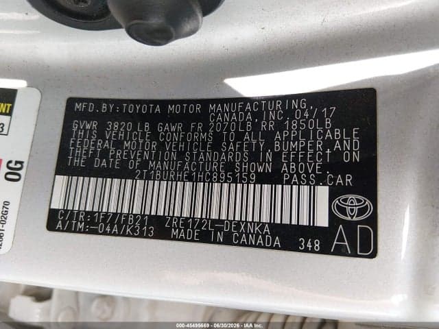2017 TOYOTA COROLLA LE 9
