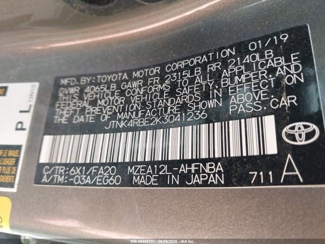 2019 TOYOTA COROLLA SE 9