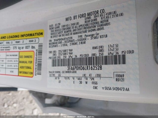 2020 FORD FUSION SE 9