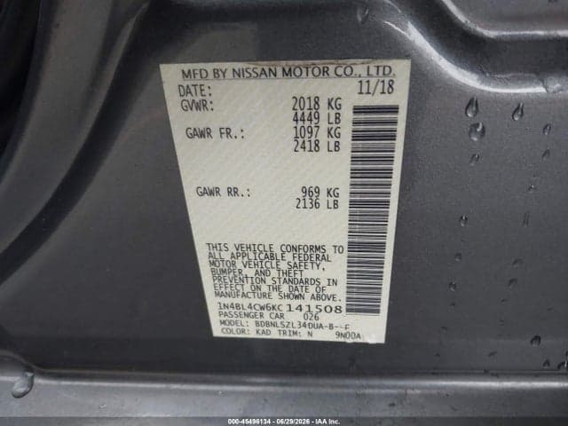 2019 NISSAN ALTIMA 2.5 SR 9