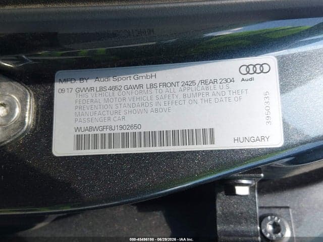 2018 AUDI RS 3 2.5T 9