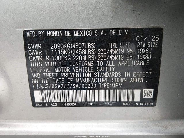 2025 ACURA ADX A-SPEC WITH ADVANCE 9