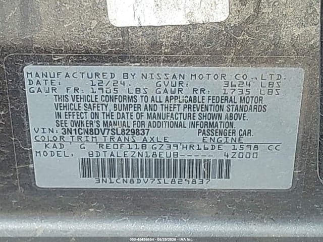2025 NISSAN VERSA 1.6 S 9