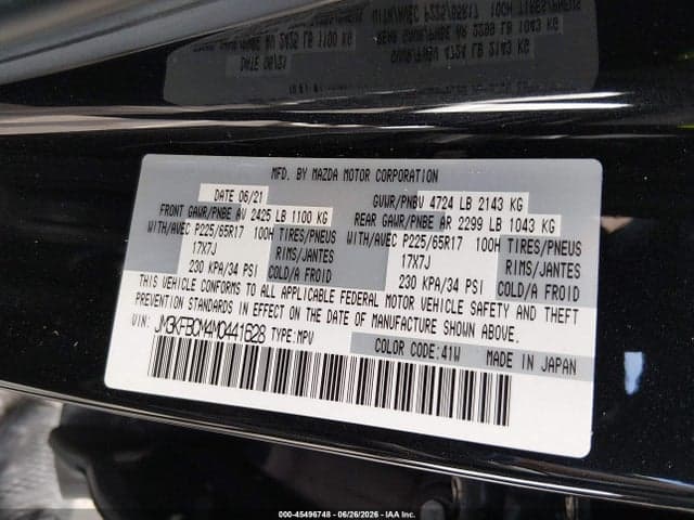 2021 MAZDA CX-5 TOURING 9