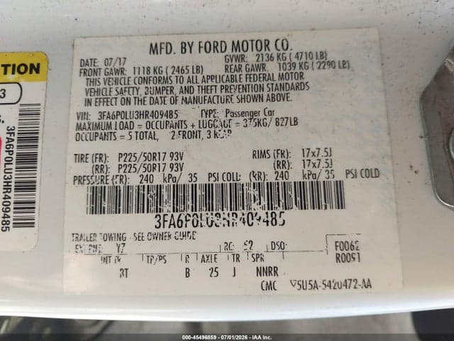 2017 FORD FUSION HYBRID SE 9